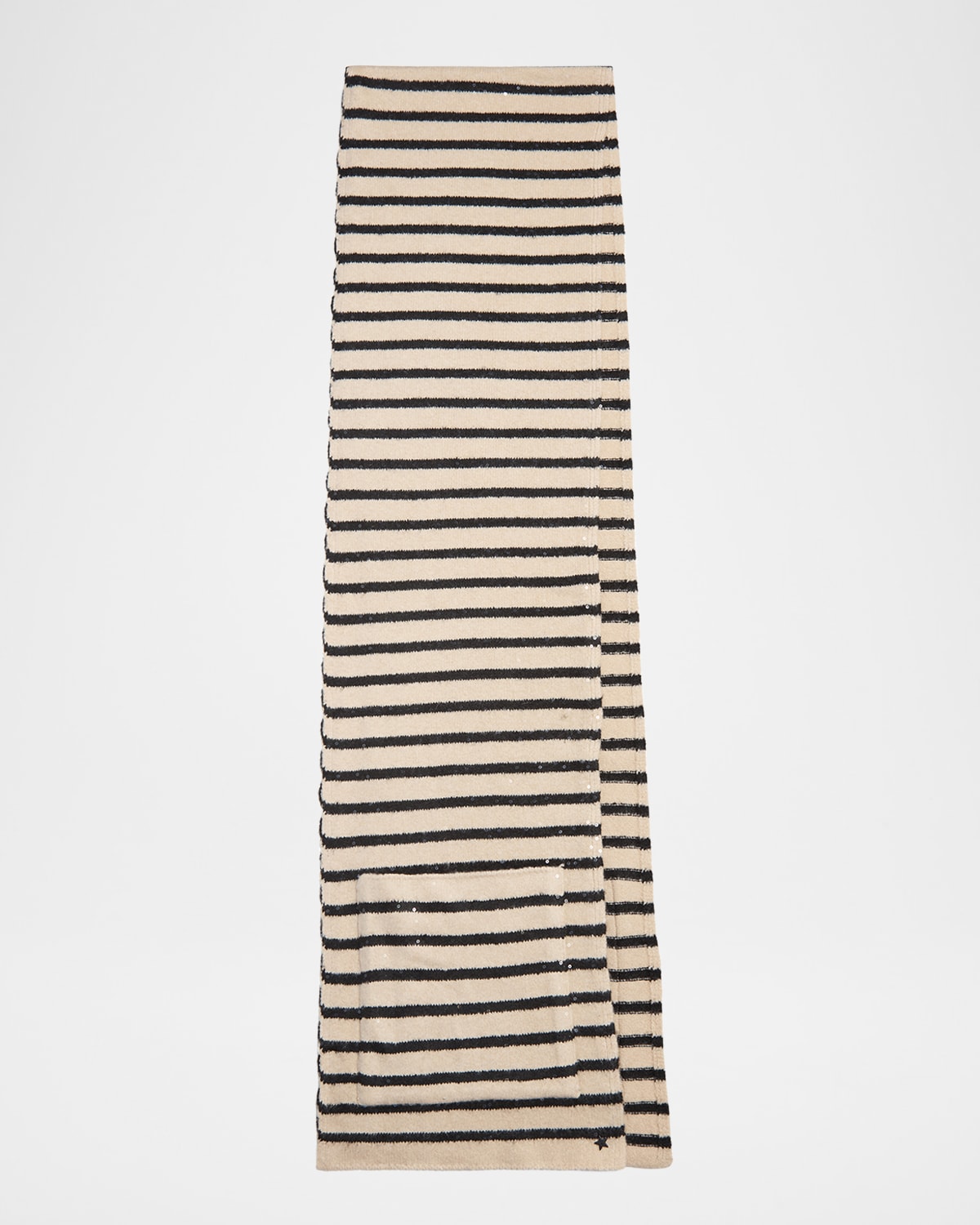 The Heavenly Sequined Striped Knit Pocket Scarf