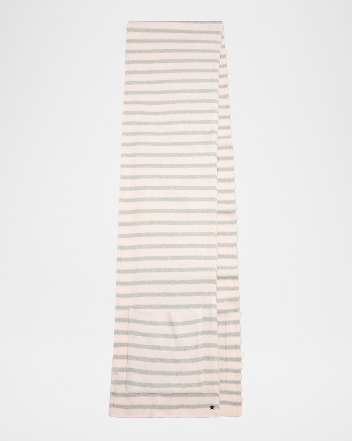 The Heavenly Sequined Striped Knit Pocket Scarf