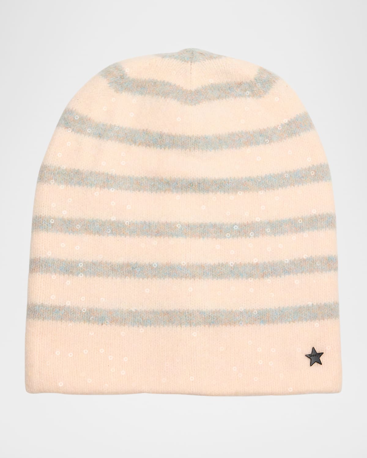 Stripe Sequined Knit Beanie