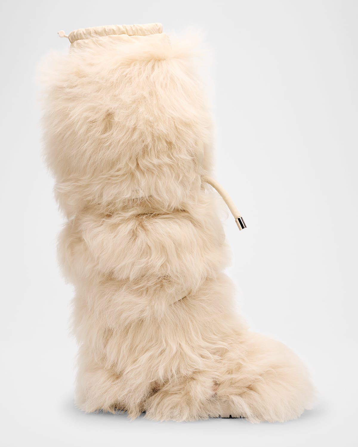MONCLER GAIA SHAGGY SHEARLING TALL SNOW BOOTS 