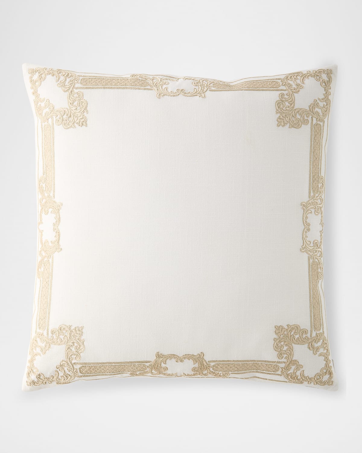 Callisto Home Nesher Velvet Border European Sham In Champagne