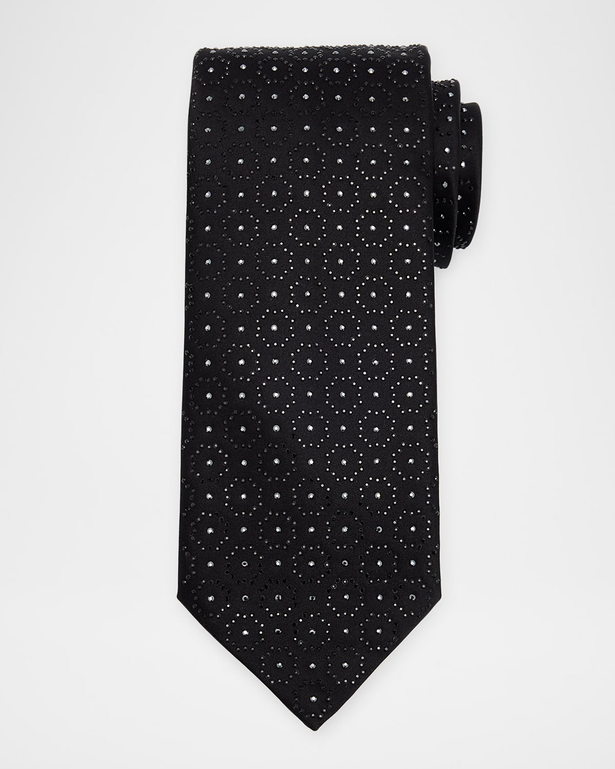 Stefano Ricci Men's Crystal-Embellished Geometric Silk Tie