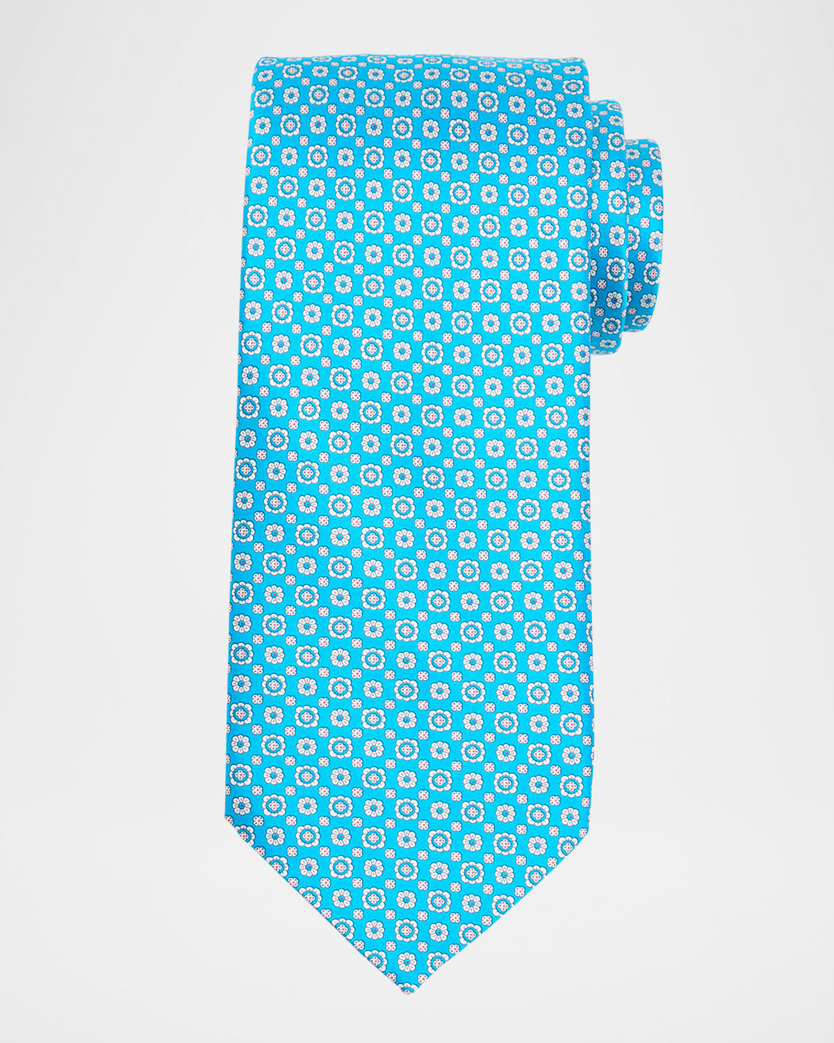 Men's Micro-Floral Silk Tie