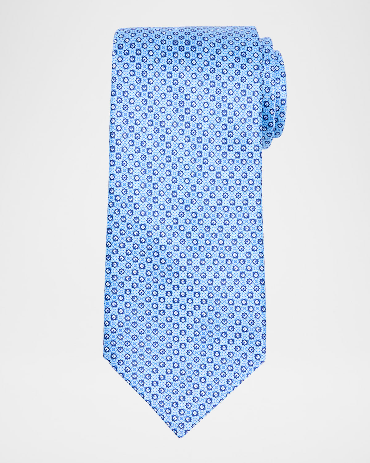 Men's Micro-Geometric Jacquard Silk Tie
