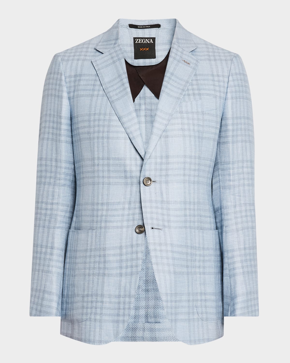 Zegna Men's Large Check Sport Coat In Br Blu Ck