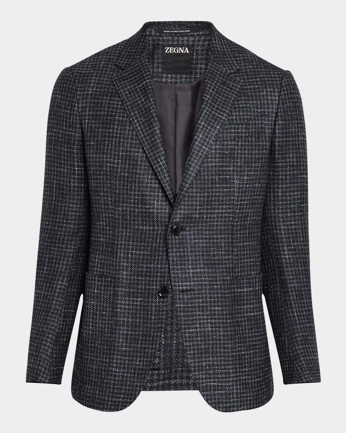 Zegna Men's Check Sport Coat In Dk Gry Ck