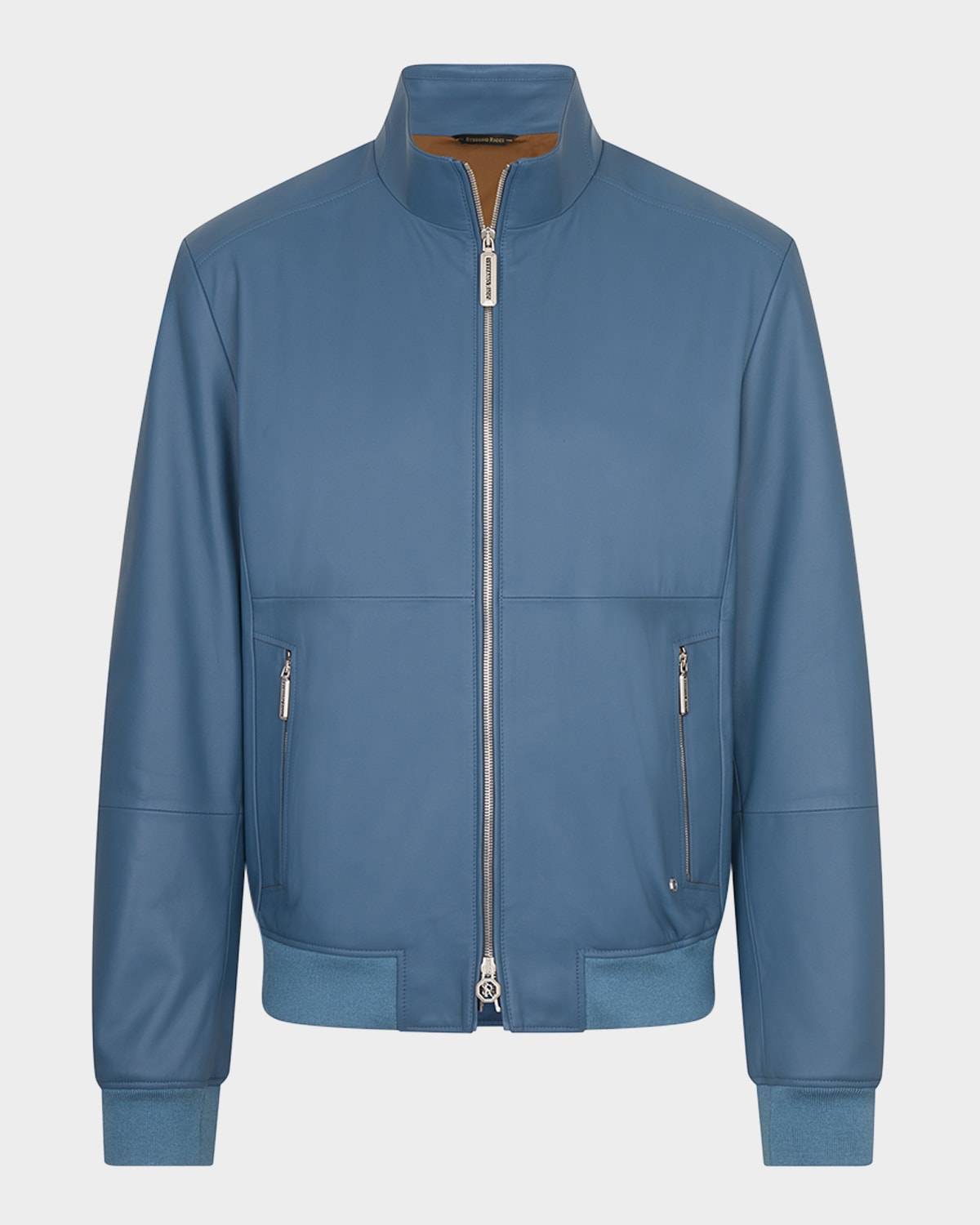 Men's Leather Full-Zip Blouson Jacket