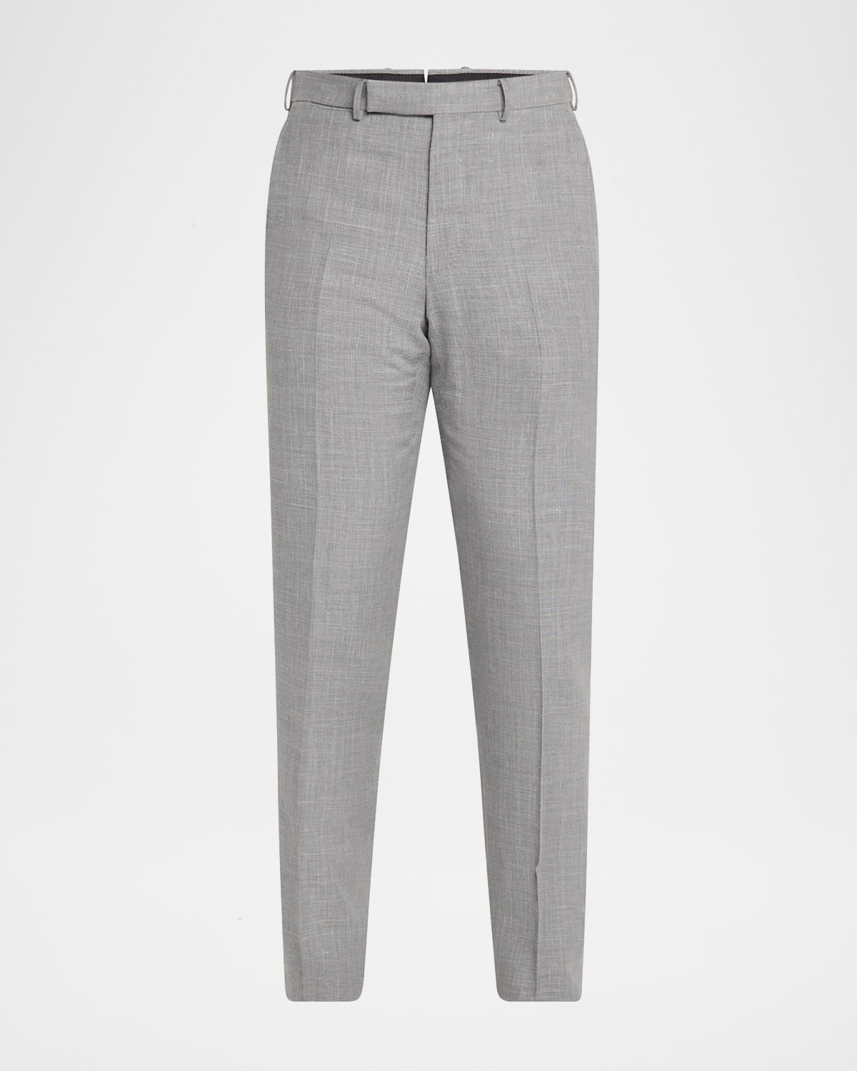 Zegna Men's Slim-fit Melange Pants In Gray
