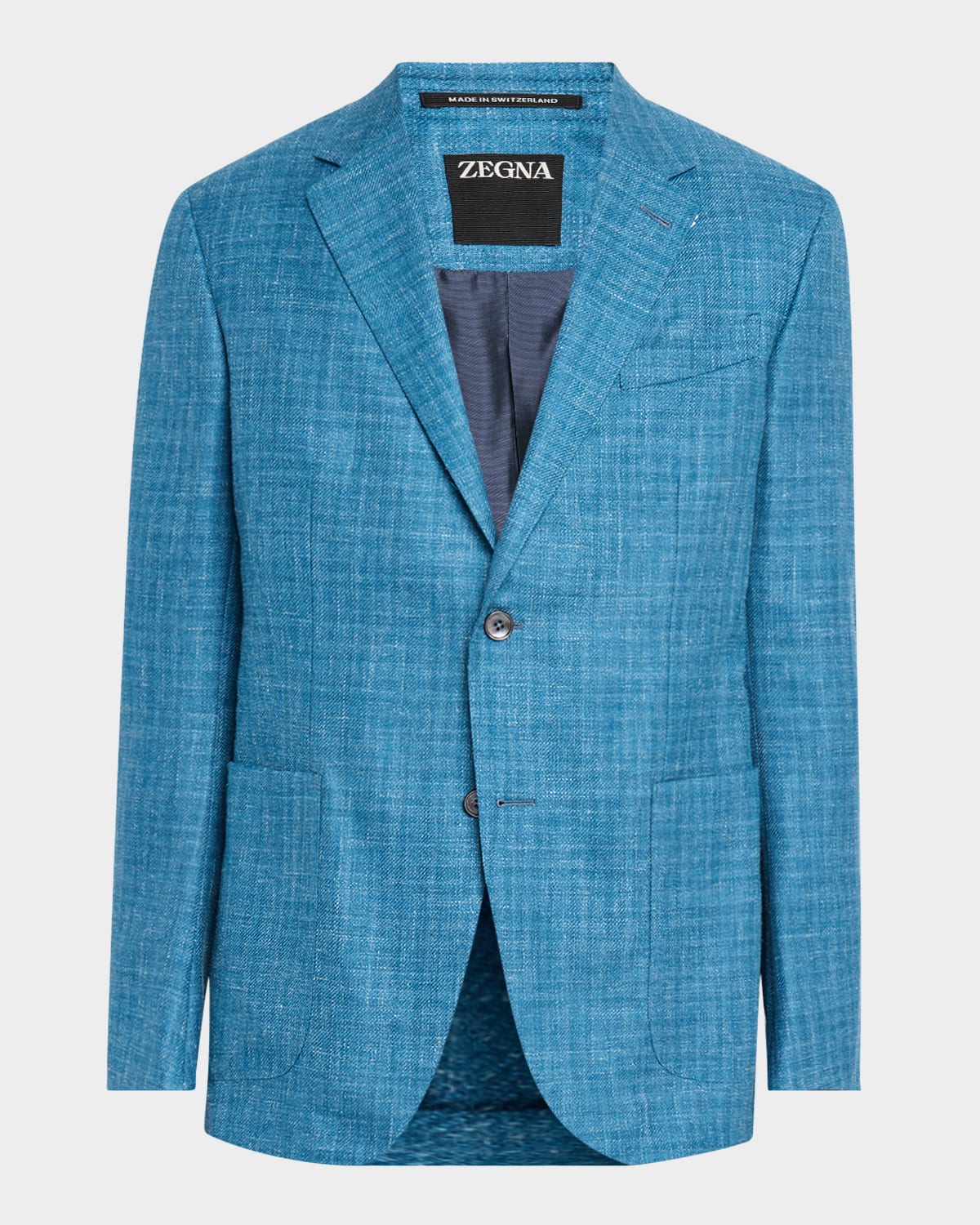 Zegna Men's Melange Sport Coat In Br Blu Ck