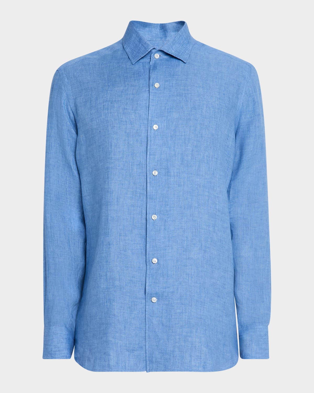 ZEGNA MEN'S MELANGE OASI LINO SPORT SHIRT 