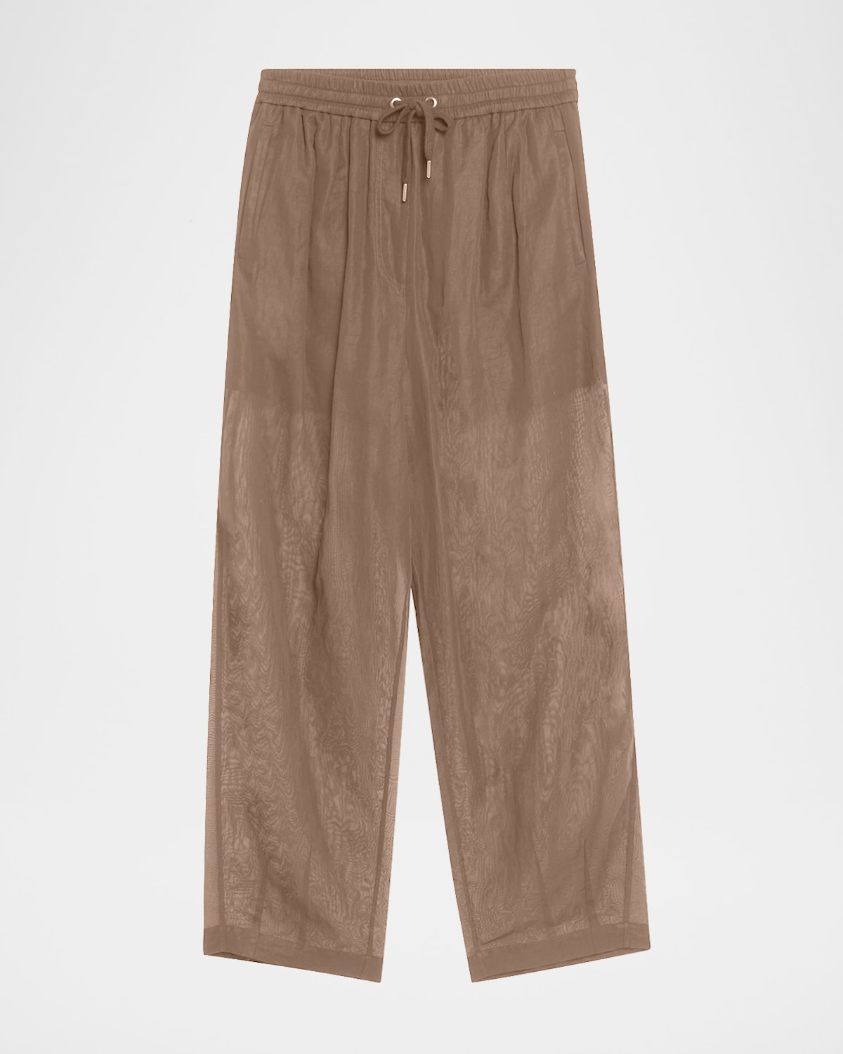 Brunello Cucinelli Drawstring Cotton Gauze Track Pants In C8705 Chocolate