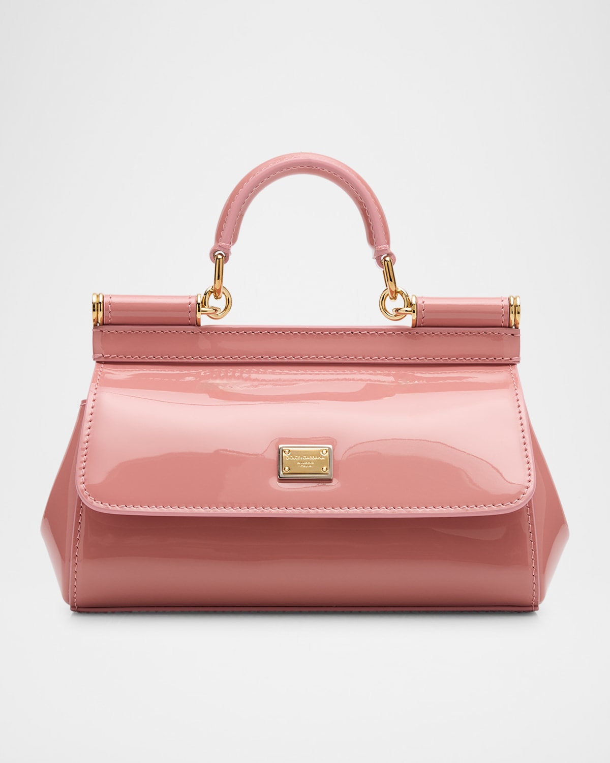 Dolce & Gabbana Sicily Leather Top Handle Bag In Rosa