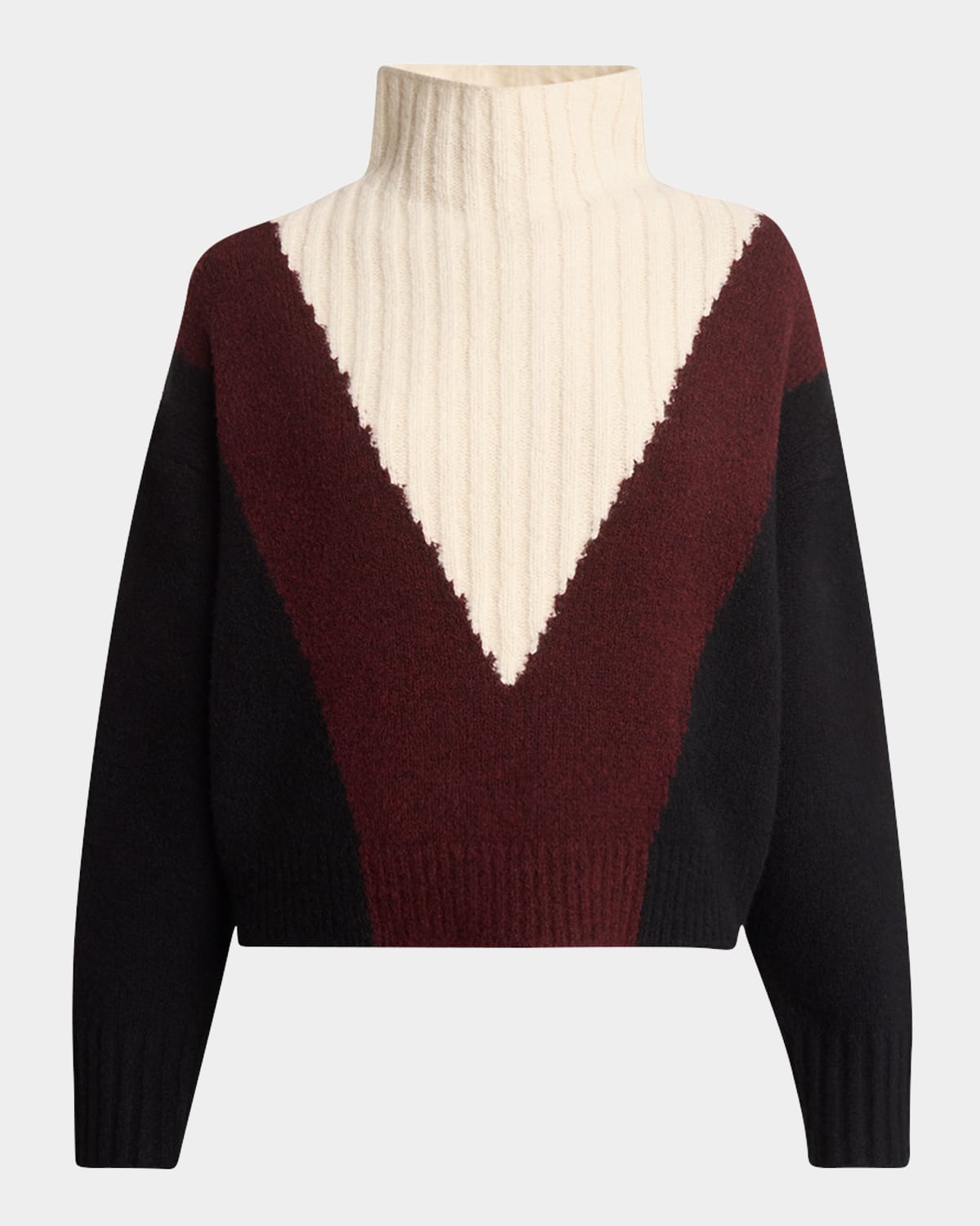Shop Proenza Schouler Alma Graphic Cashmere Turtleneck Sweater In Red Multi