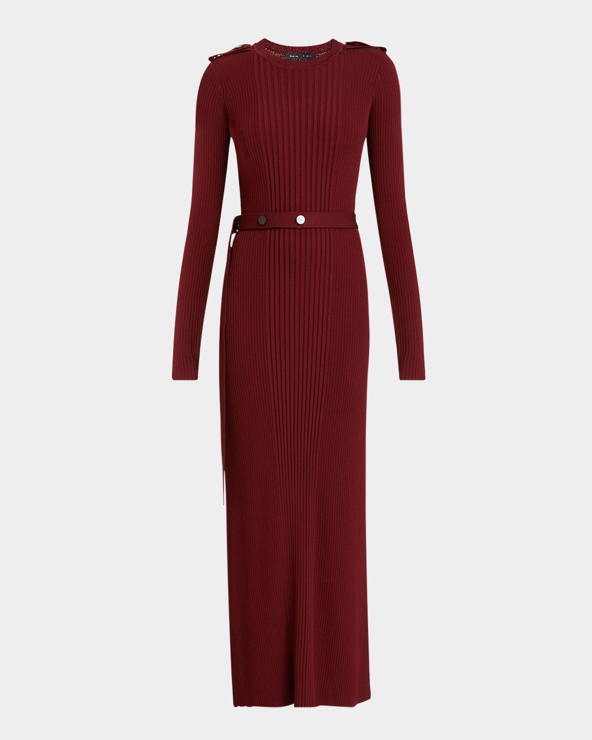 Lauryn Belted Silk-Viscose Knit Maxi Sweater Dress