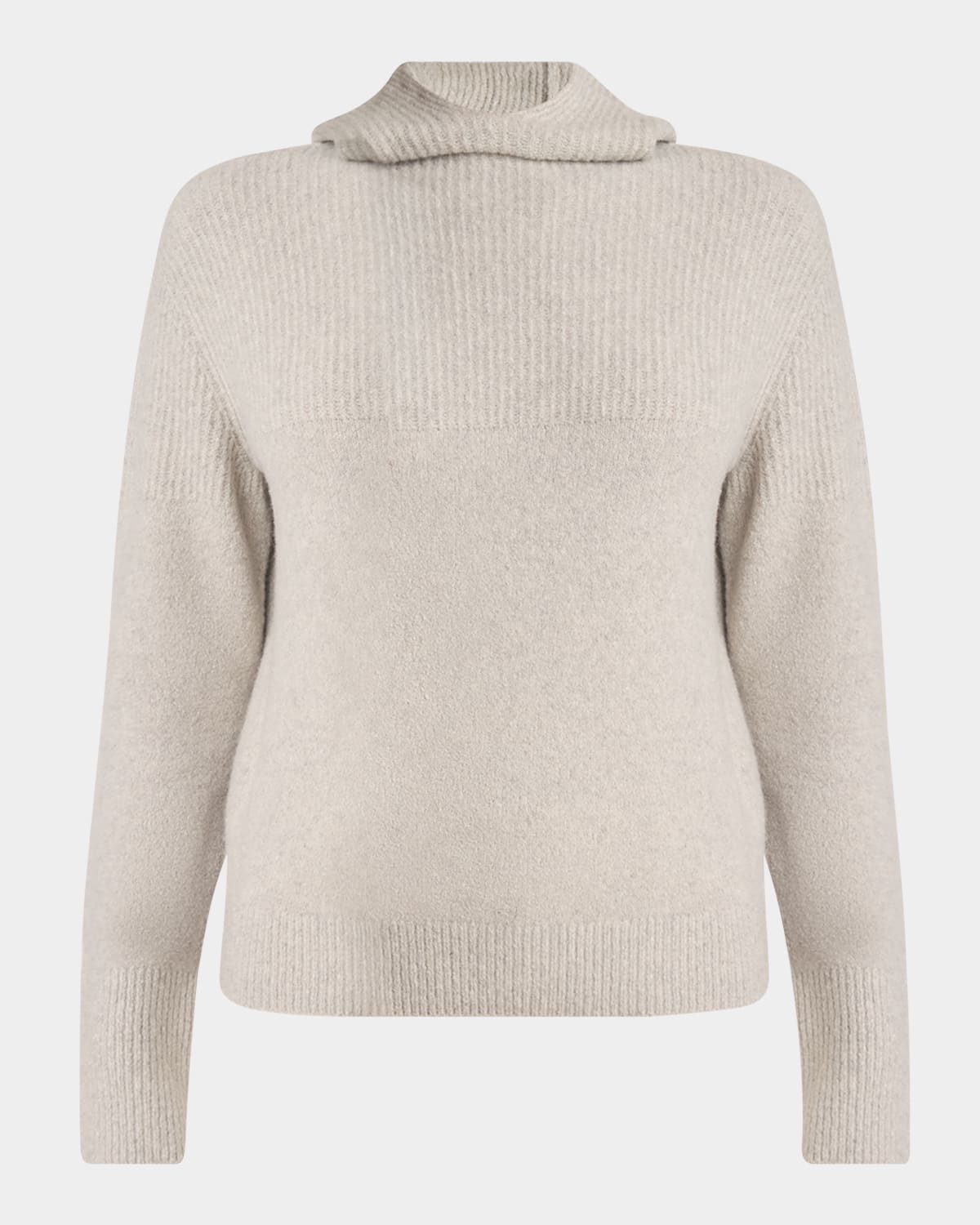 Proenza Schouler Greta Lofty Cashmere Hooded Sweater In Light Grey Melange