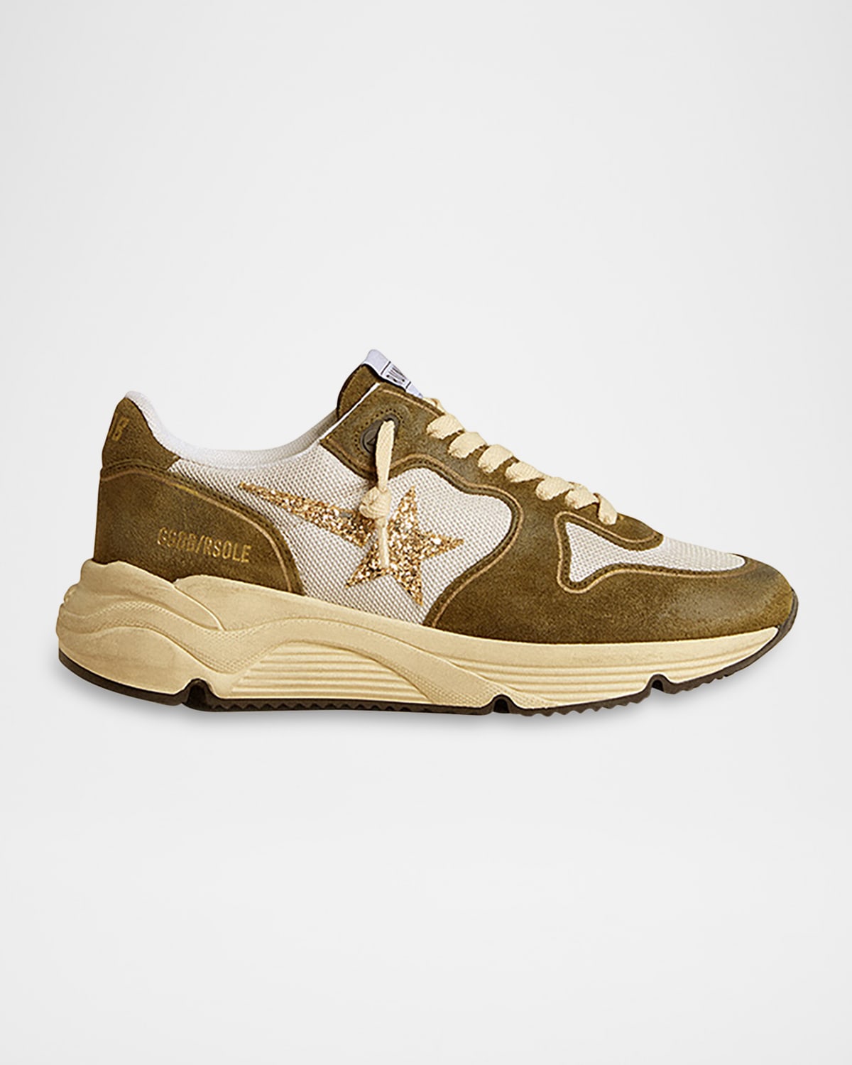 Golden Goose Running Sole Suede And Mesh Sneakers In Multi