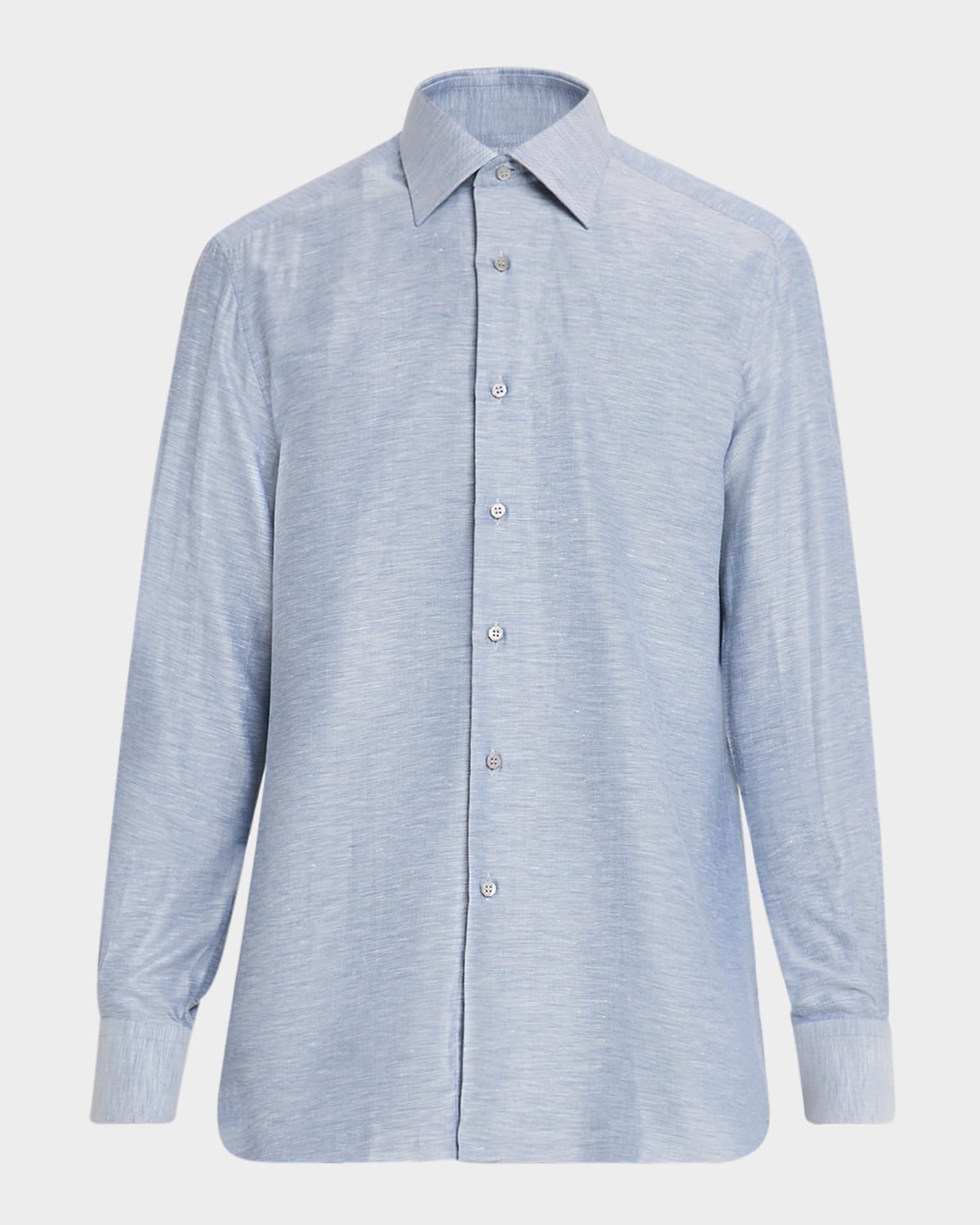 Men's Heathered Cotton and Linen Sport Shirt