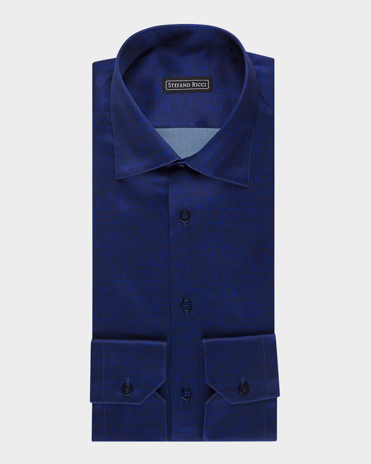 Men's Textured-Print Silk Sport Shirt