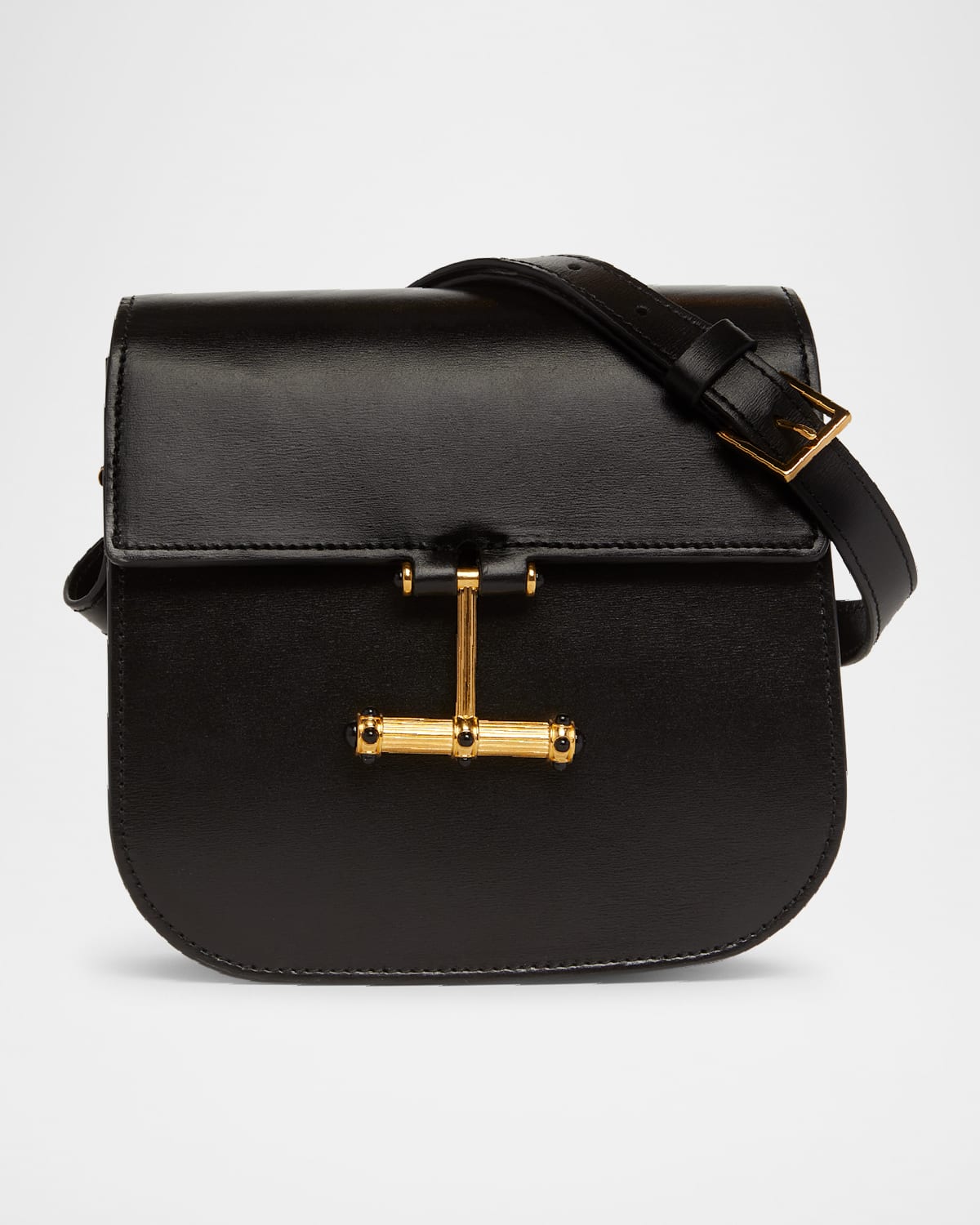 Tom Ford Tara Mini Flap Crossbody Bag In Leather In Black