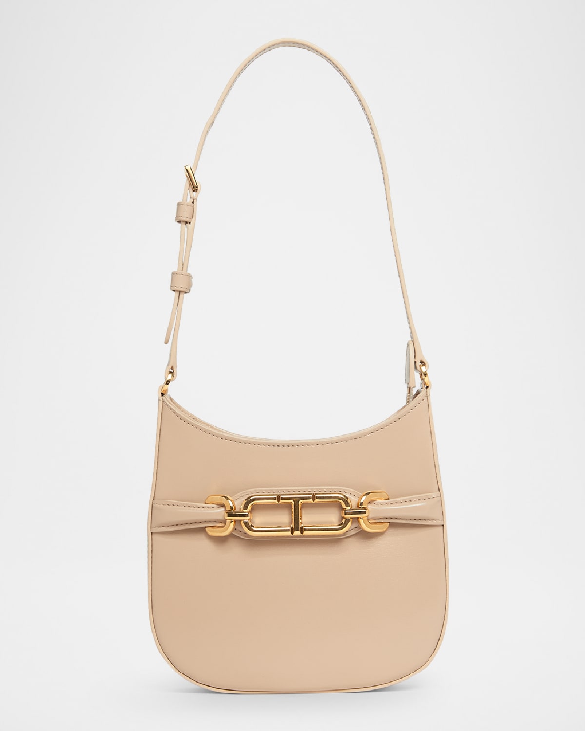Tom Ford Mini Shoulder Bag In Leather In Light Beige
