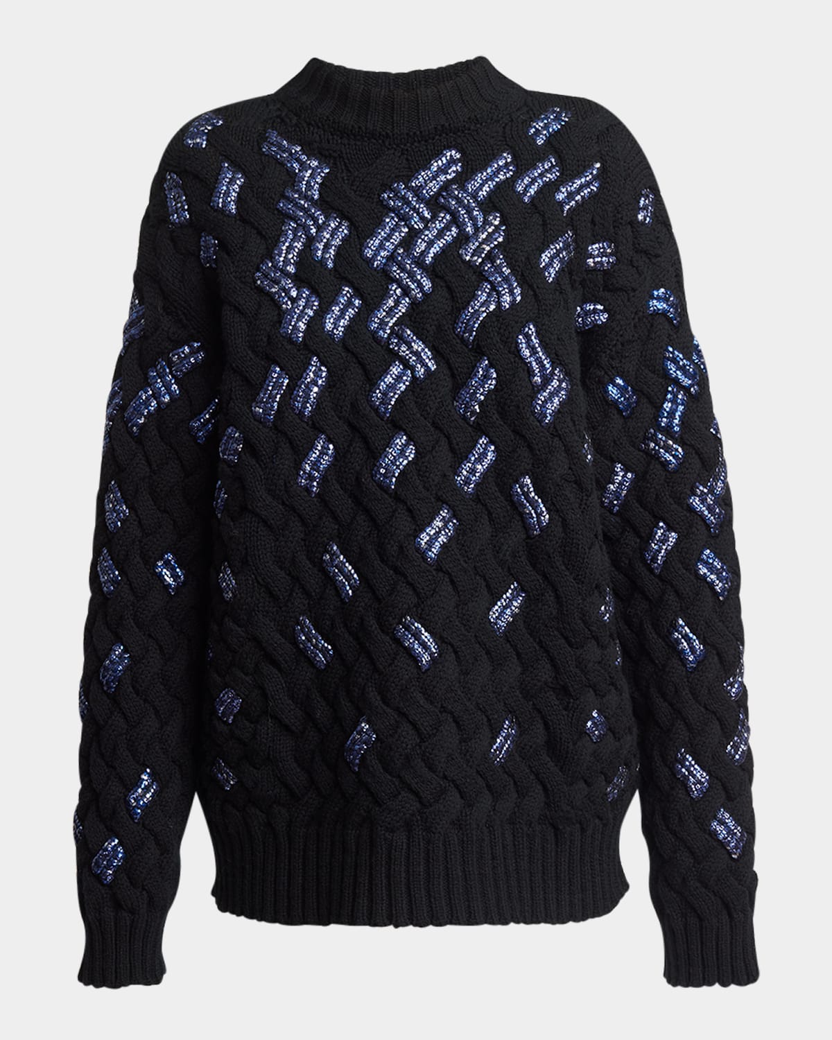 Dries Van Noten Sequined Virgin Wool Sweater In Black