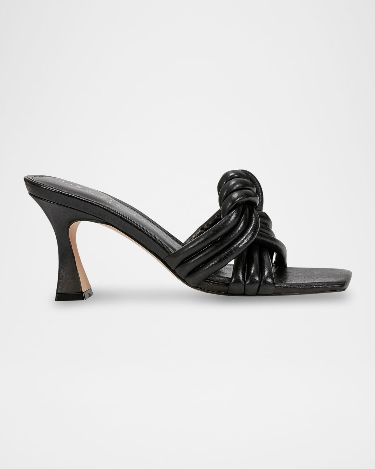 Marc Fisher Ltd Leather Knot Slide Sandals In Black