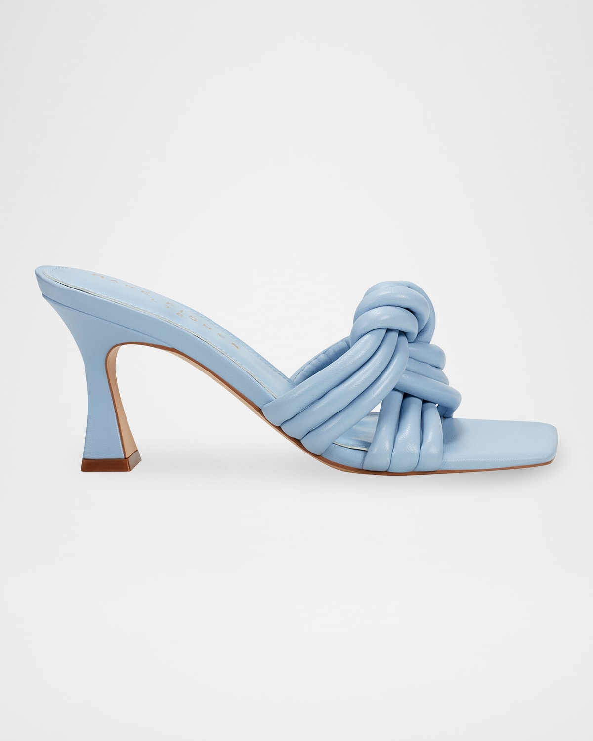 Marc Fisher Ltd Leather Knot Slide Sandals In Silver
