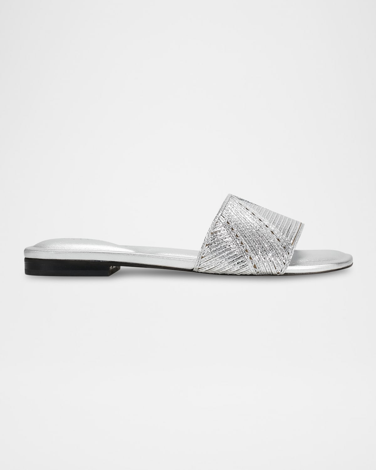 Marc Fisher LTD Murphy Metallic Woven Flat Slide Sandals