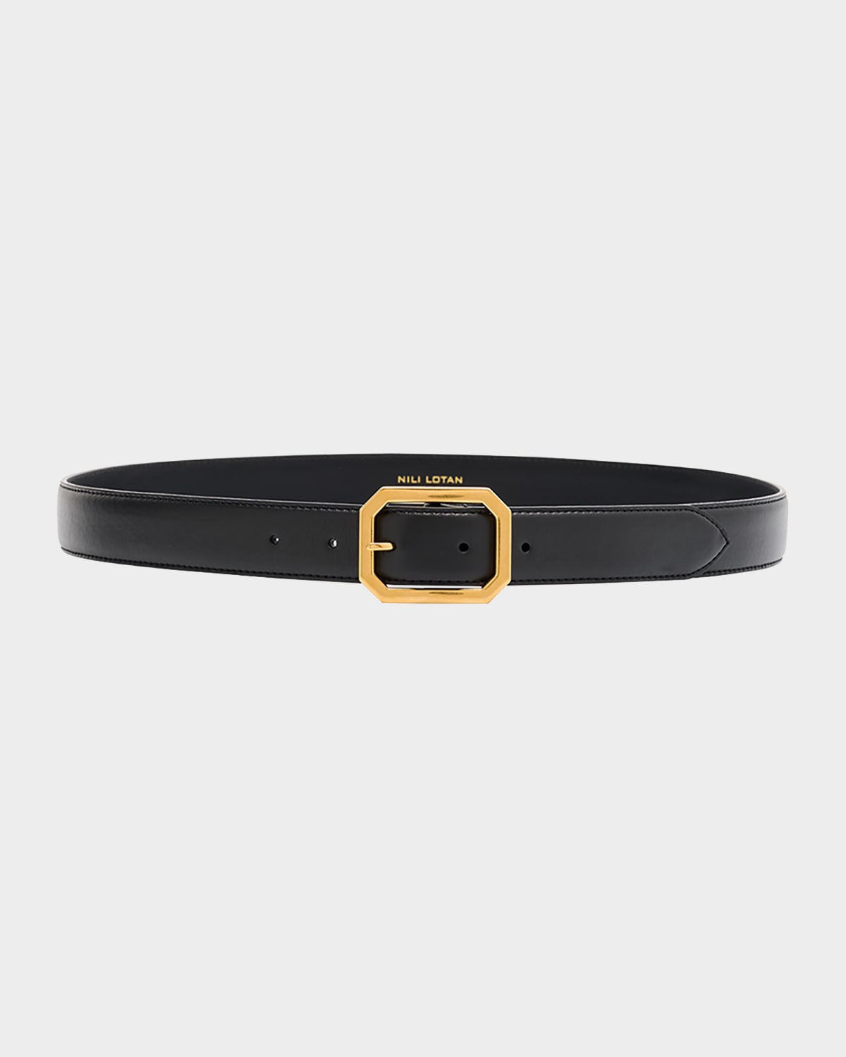 Shop Nili Lotan Anais Leather Belt In Black