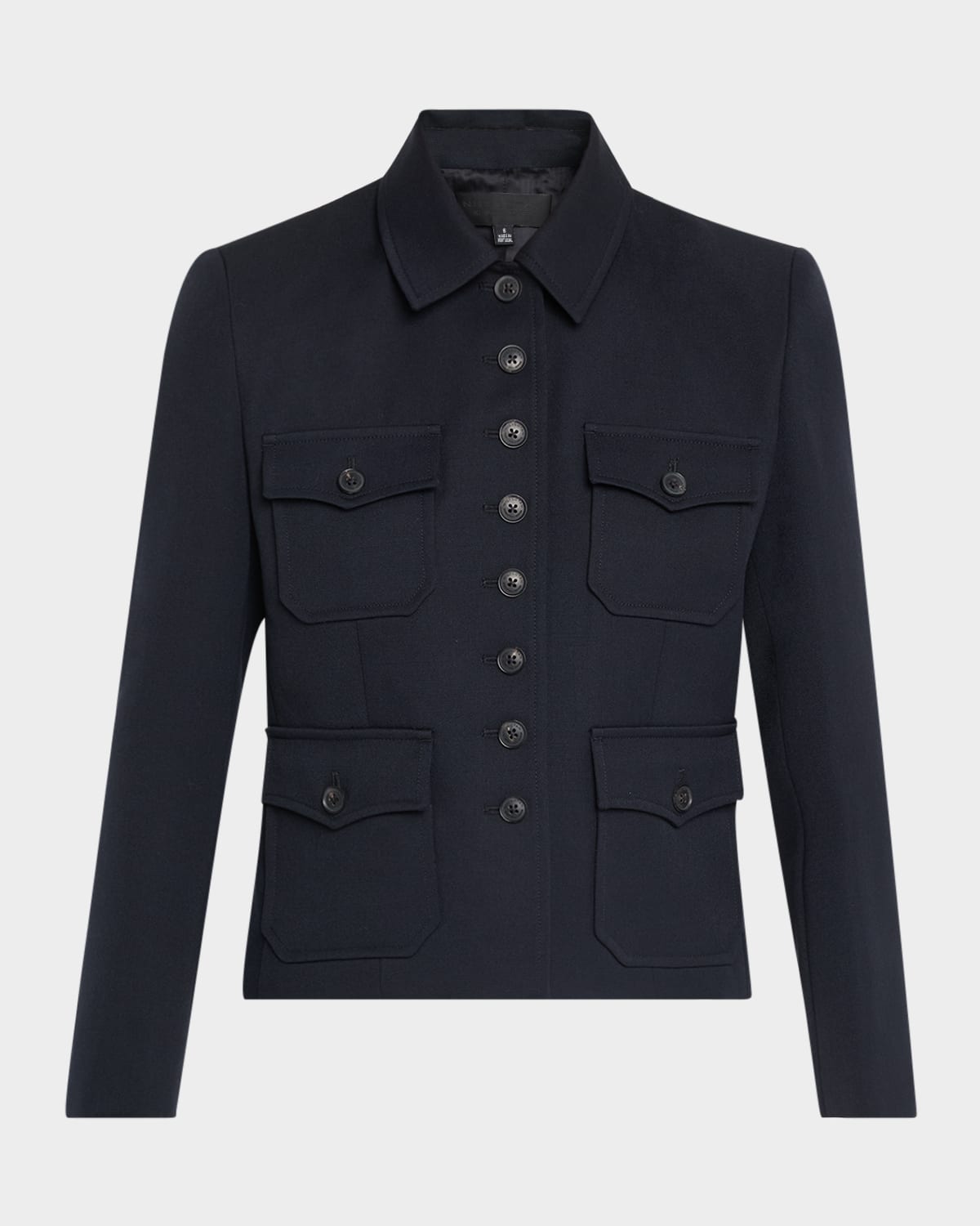 Shop Nili Lotan Jamison Wool Jacket In Midnight