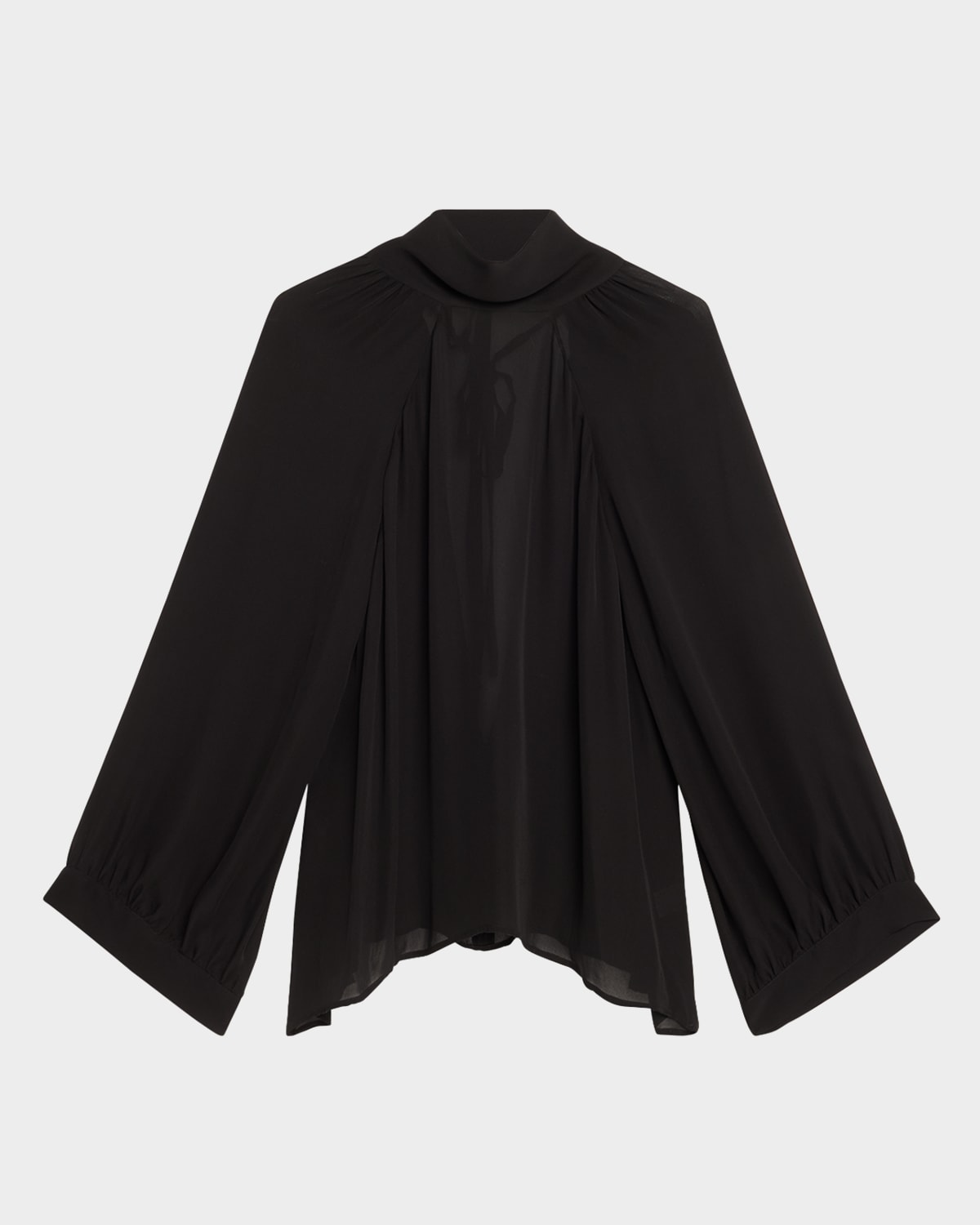 Nili Lotan Elianna Cutout Pleated Silk Blouse In Black