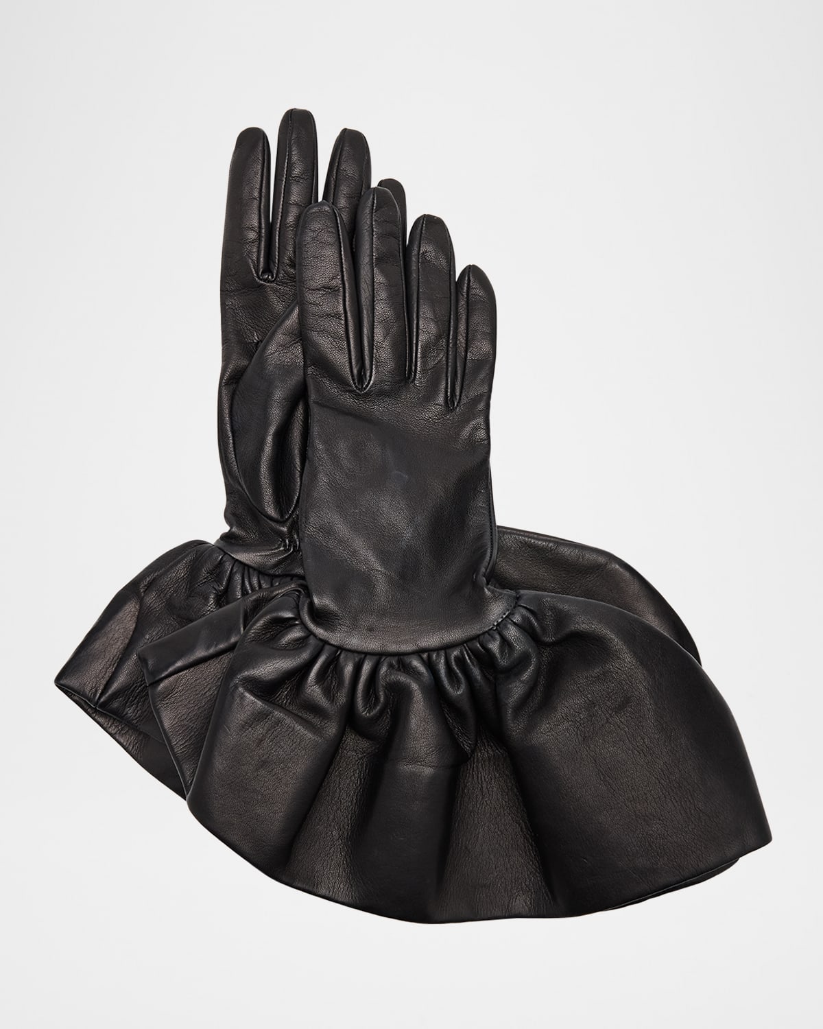 Paula Rowan Petra Flare Leather Gloves In Black