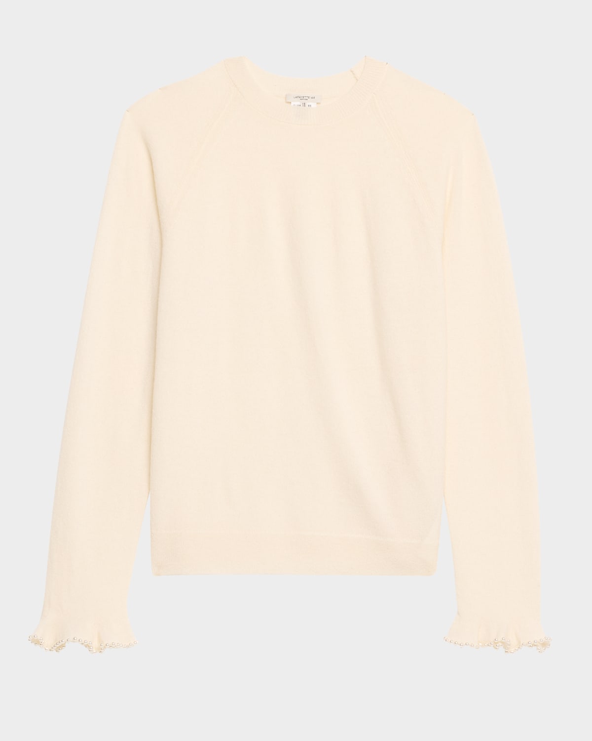Lafayette 148 Bead-trim Cashmere Sweater In Cloud
