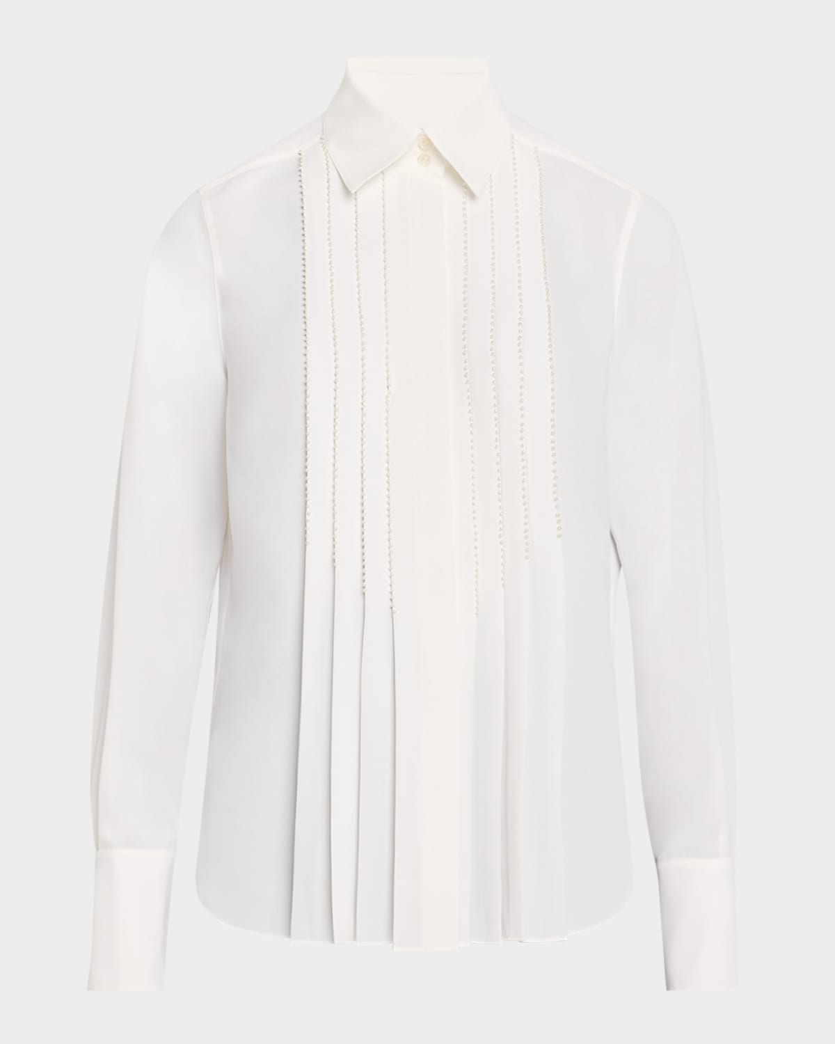 Pleated Pearly Beaded Blouse