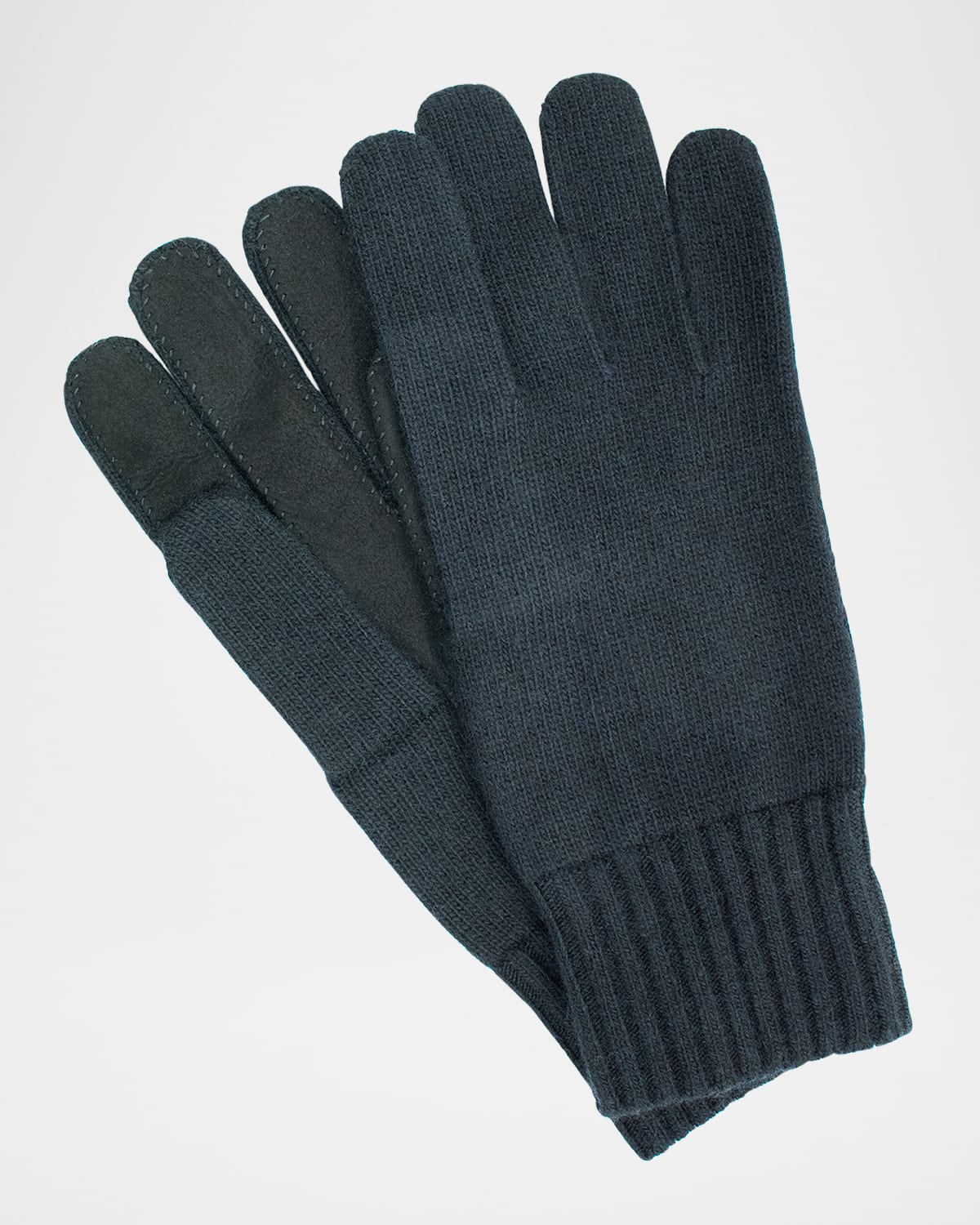 Men's Knit Gloves with Suede Palm