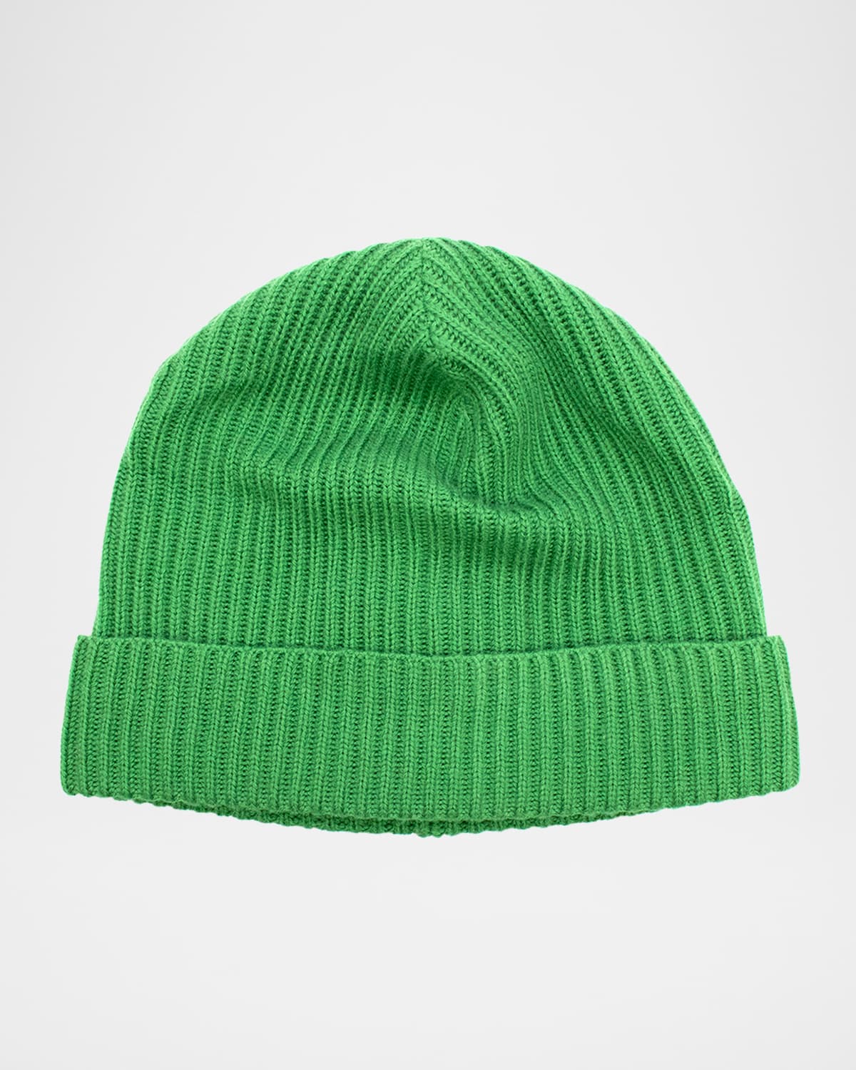 Portolano Men's Merino Wool Ribbed Beanie Hat In Green