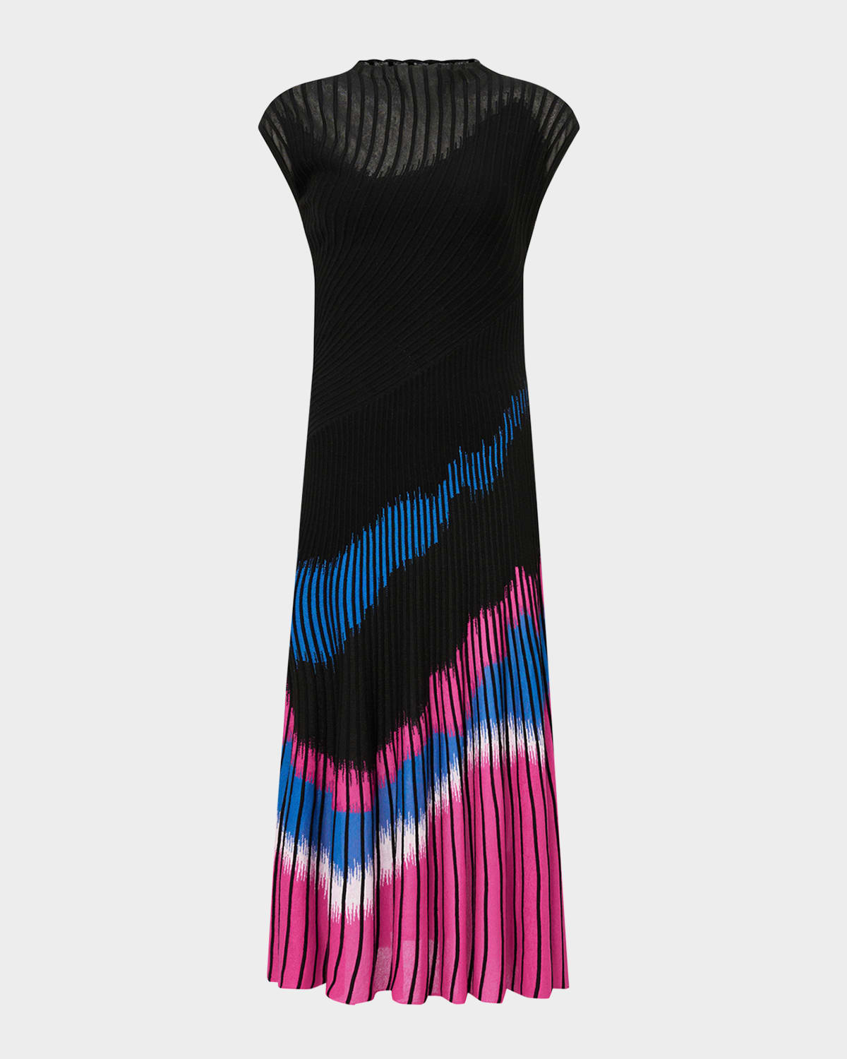 Diane Von Furstenberg Rick Sleeveless Pleated Midi Dress In Floating Block