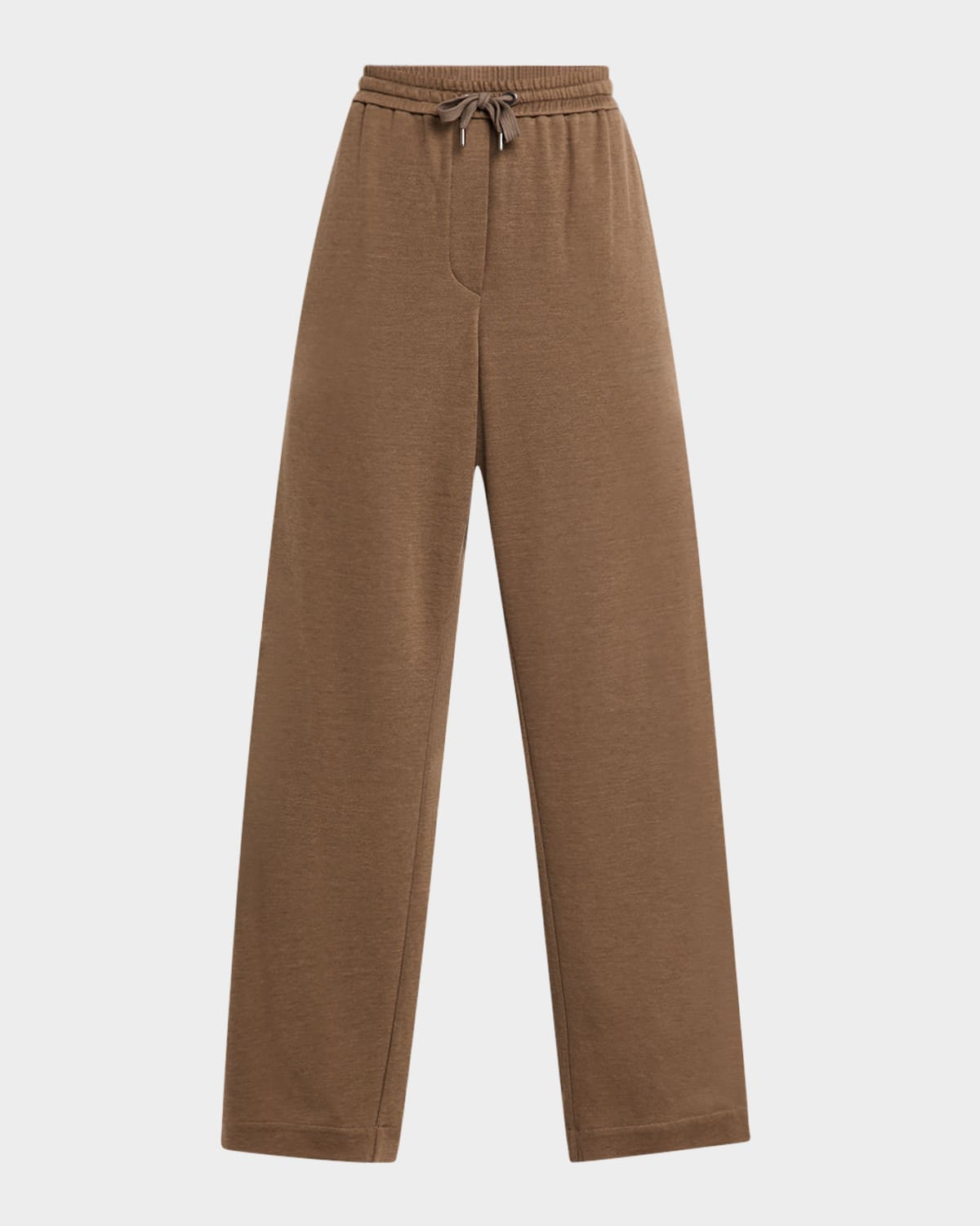 Brunello Cucinelli Cotton-silk Spa Wide-leg Travel Pants In C9122 Chocolate Butt