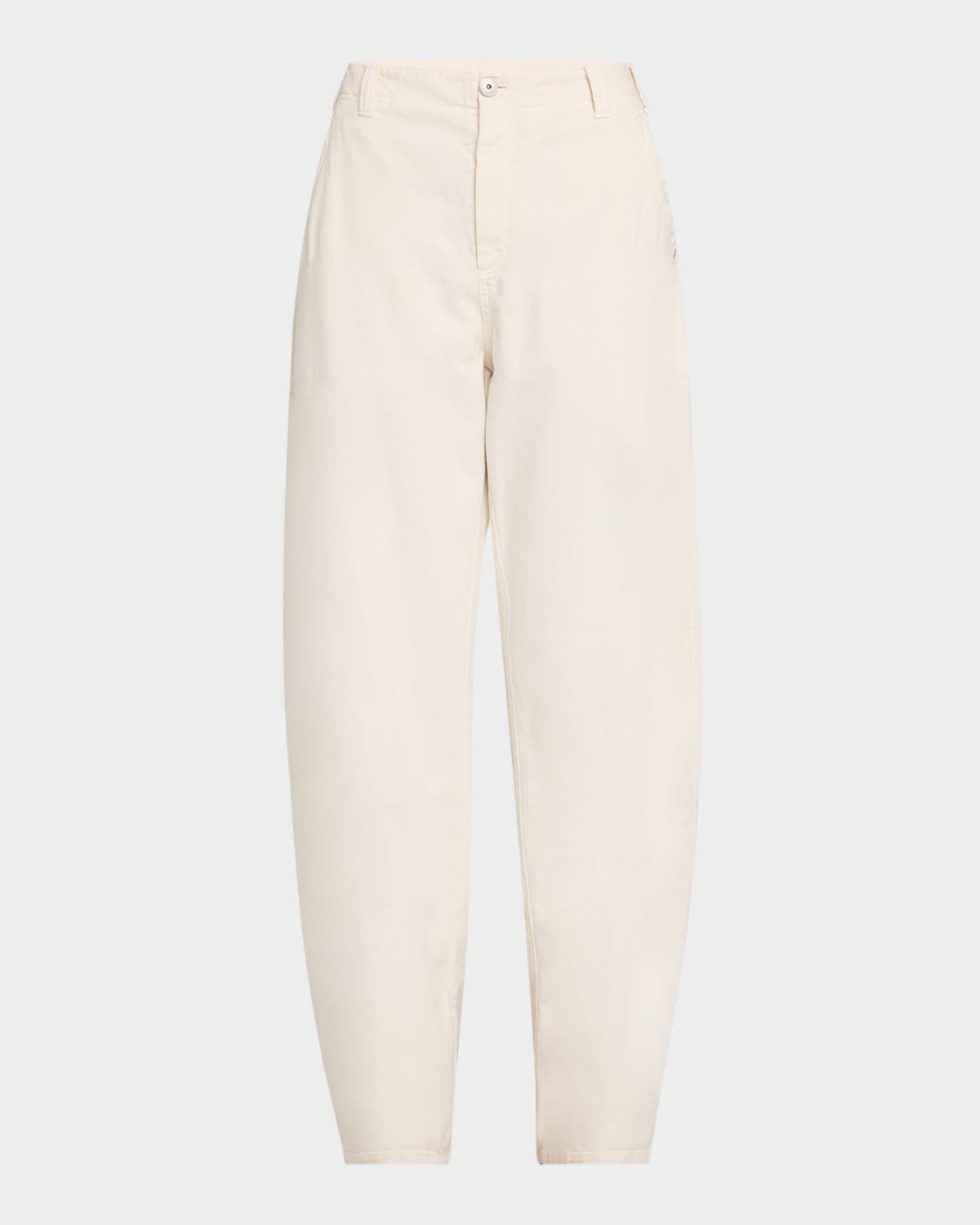 Brunello Cucinelli Authentic Curved Leg Garment Dyed Jeans In C9002 Cream