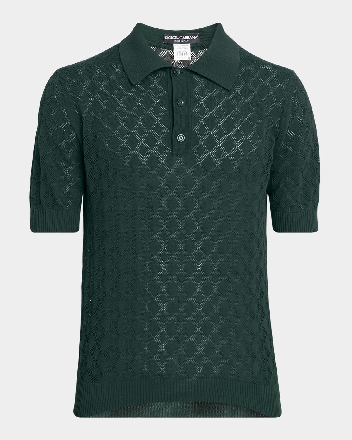 Men's Open Knit Polo Shirt