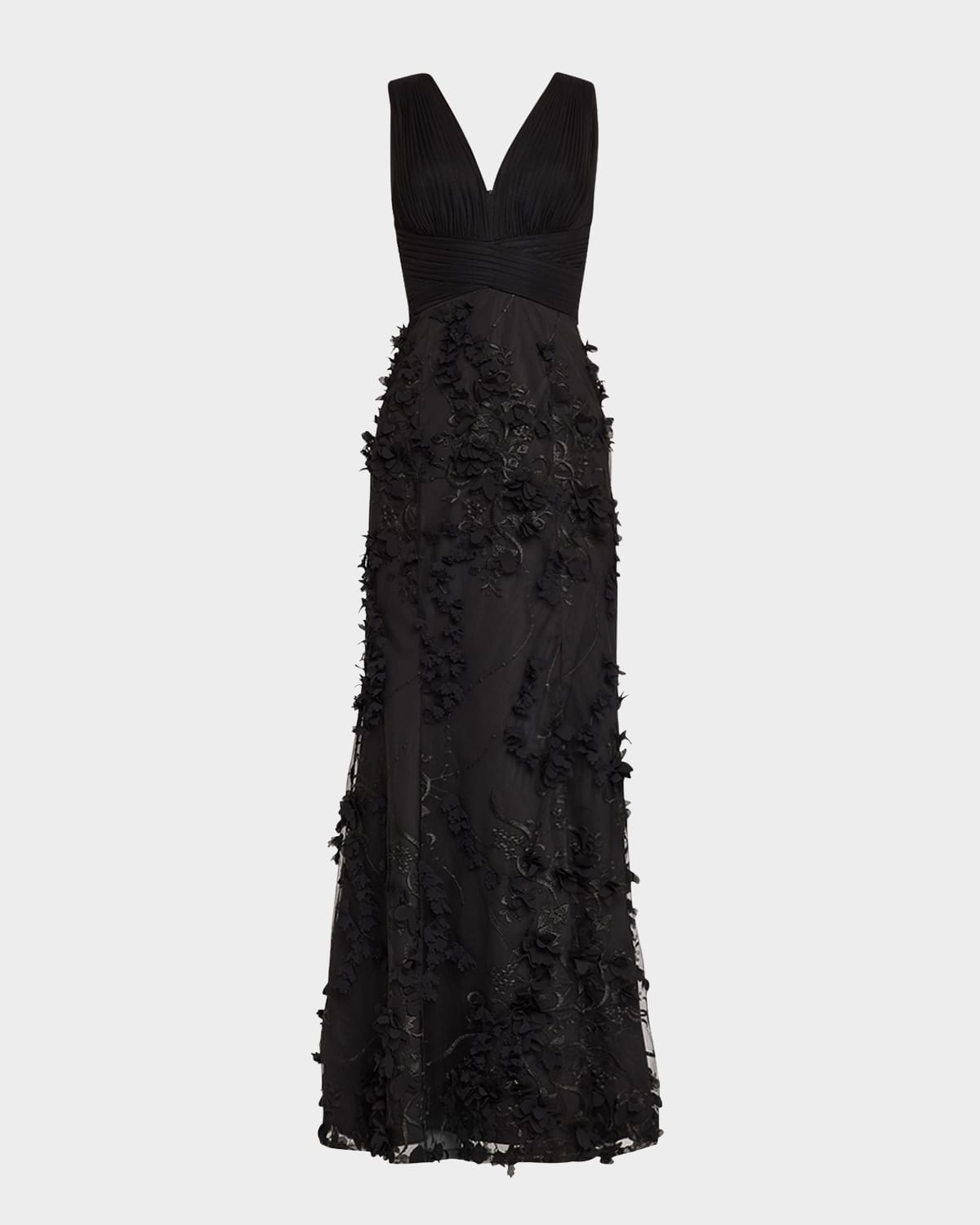 Embroidered Floral Applique Gown