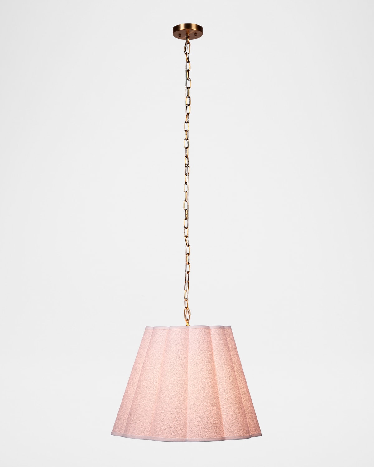Jamie Young Scalloped 24" Hanging Pendant In White Linen