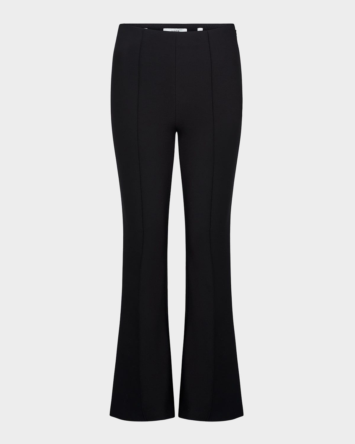 Shop Vince Cropped Flare-leg Pintuck Pants In Black