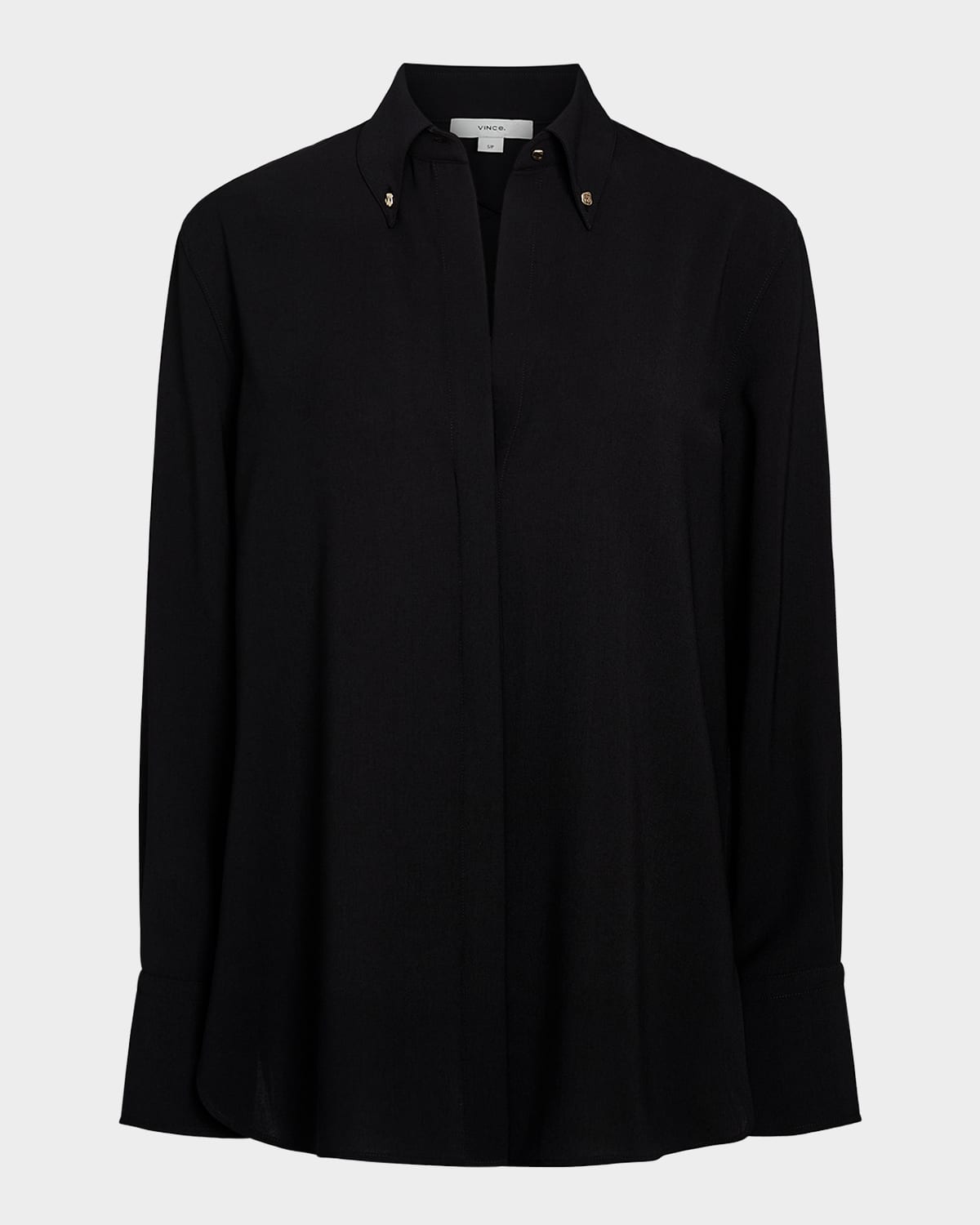 Shop Vince Jewel-embellished Button-down Shirt In Black