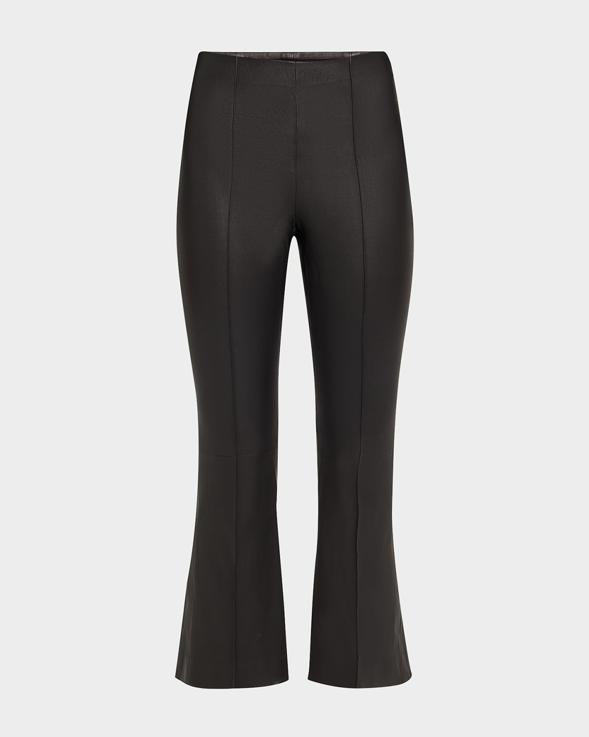 Cropped Flare Leather Pants