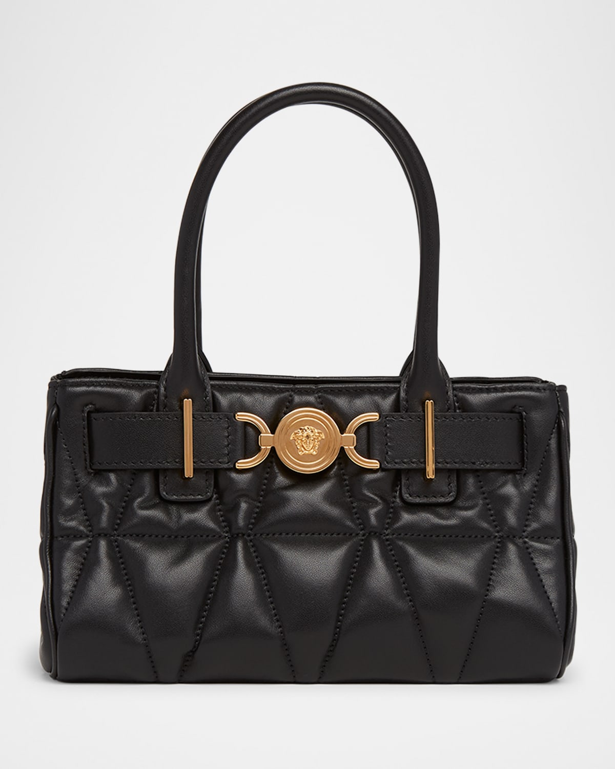 Versace Medusa 95 Small Quilted Leather Shoulder Bag In Black