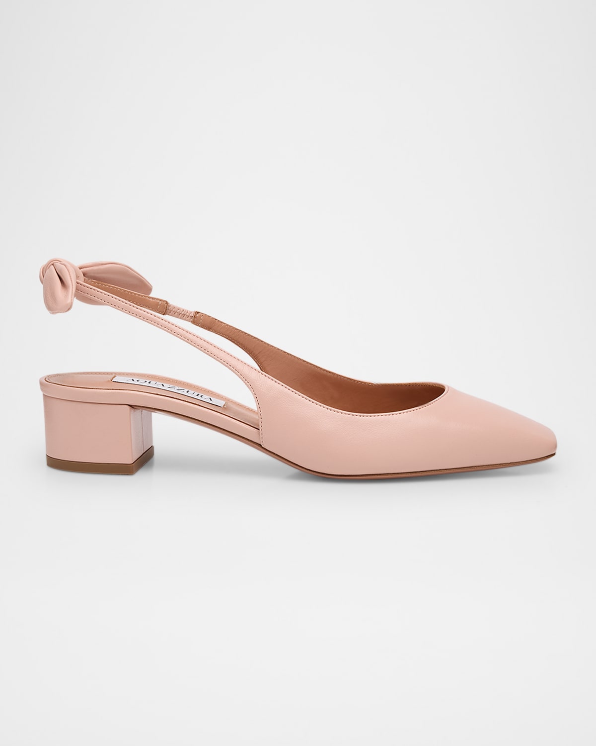 Aquazzura Leather Knotted Slingback Ballerina Pumps In Petal