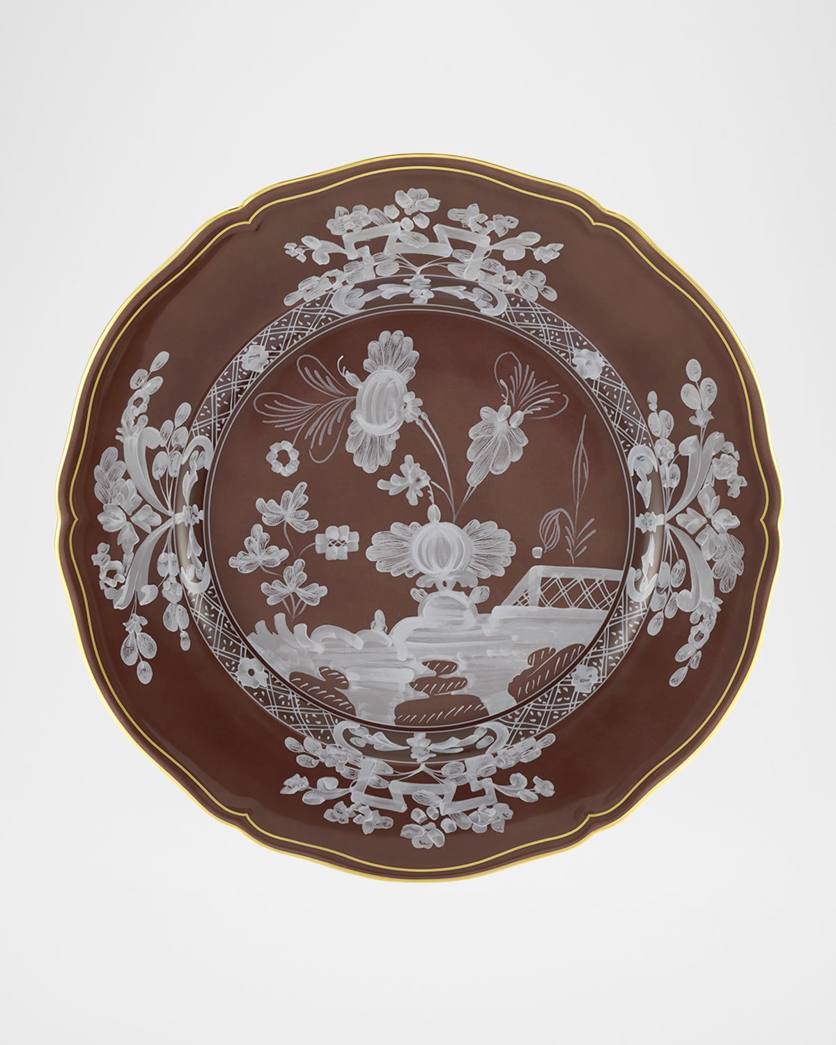 Ginori 1735 Oriente Italiano Castagna Charger Plate In Oi  Castagna
