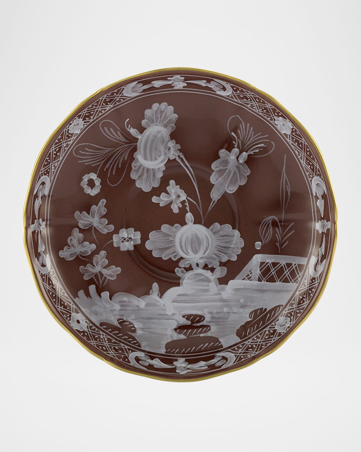 Ginori 1735 Oriente Italiano Castagna Tea Saucer In Oi  Castagna