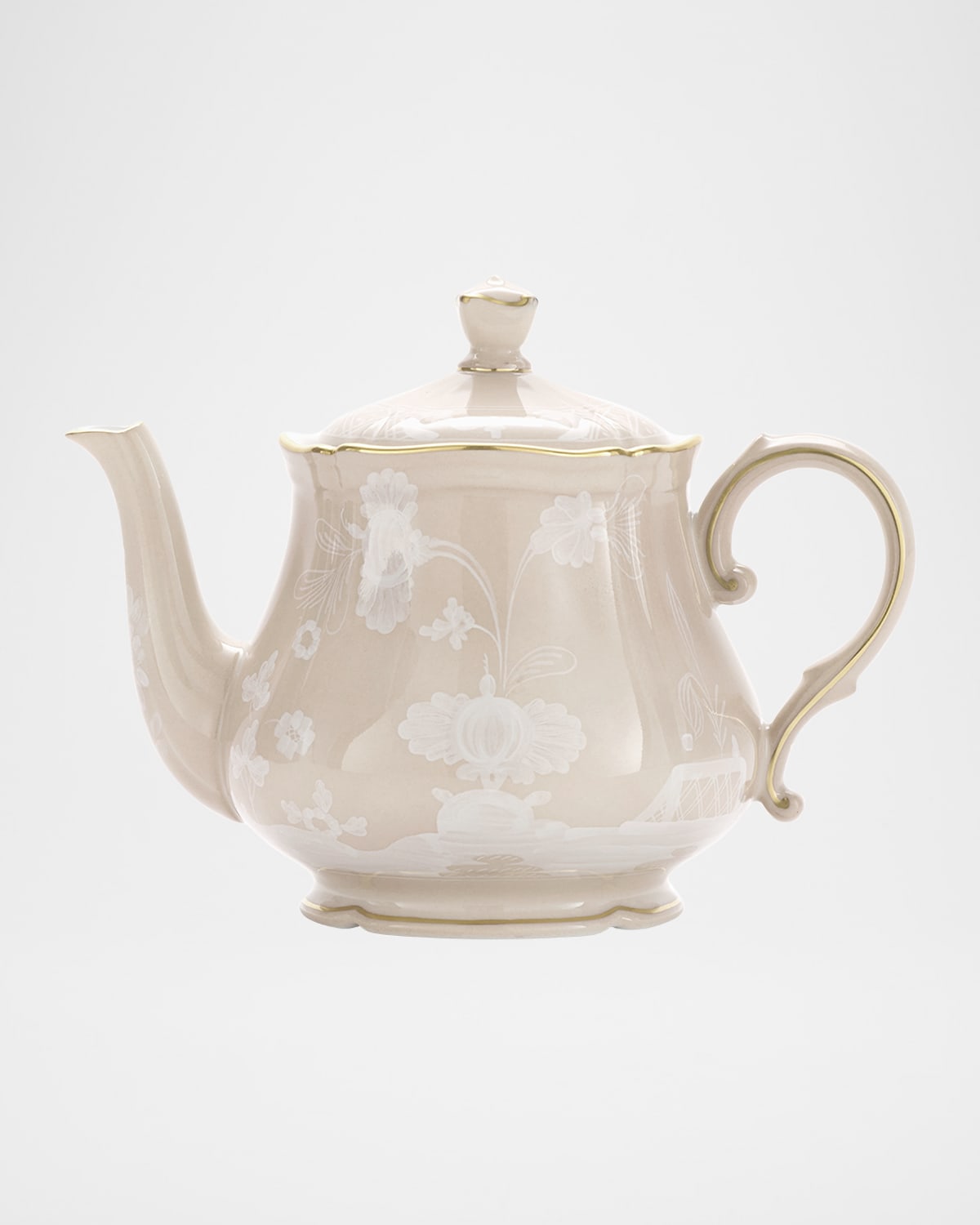 Ginori 1735 Oriente Italiano Meringa Teapot For 6, 24 Oz. In Oi Meringa